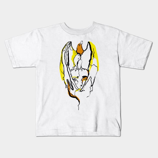 Single Line - Birdy Kids T-Shirt by MaxencePierrard